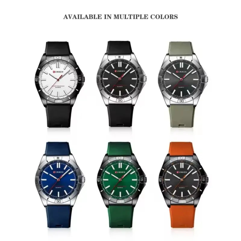 Men's Quartz Watch with Silicone Strap - Fashion Outdoor Analog Timepiece
