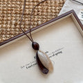Vintage Resin Large Circle Pendant Necklace for Women Adjustable Chain Jewelry