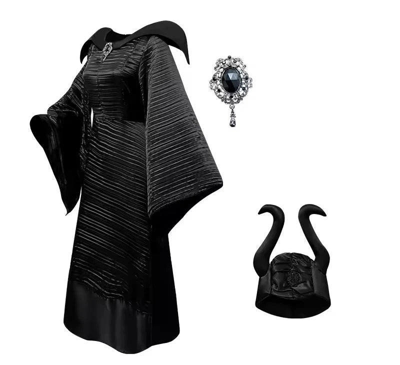 Maleficent Witch Costume Dress for Women Halloween Gothic Vampire Stepmother