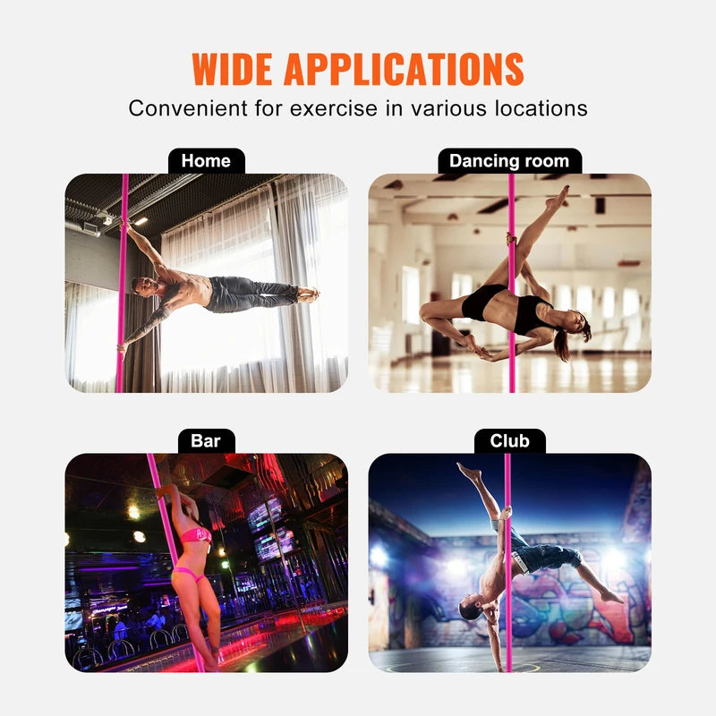 Portable Adjustable Stainless Steel Dance Pole for Fitness & Home Use