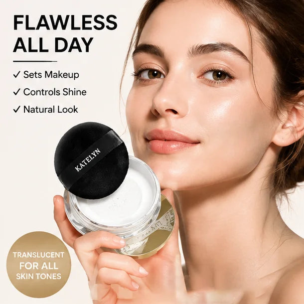 Long Lasting Waterproof Loose Face Powder for Oil Control & Brightening - Natural Finish