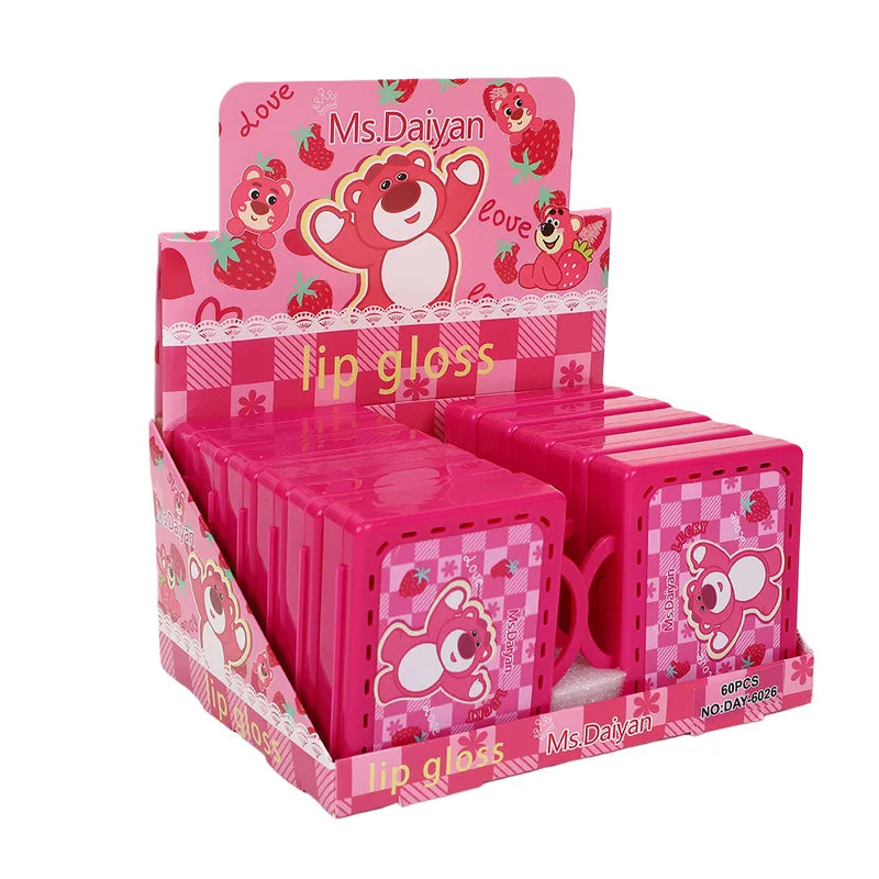 Cute Bear Lip Gloss Set - Moisturizing Lip Oil, Long-Lasting Makeup Gift