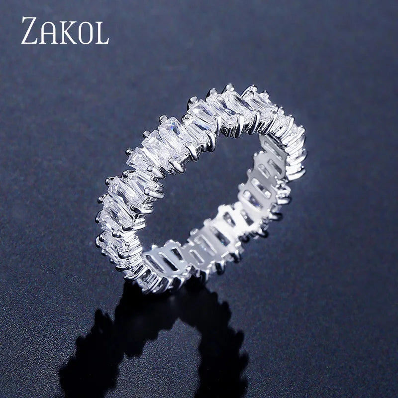 Multicolor Cubic Zirconia Women's Engagement Ring - Luxury Wedding Jewelry