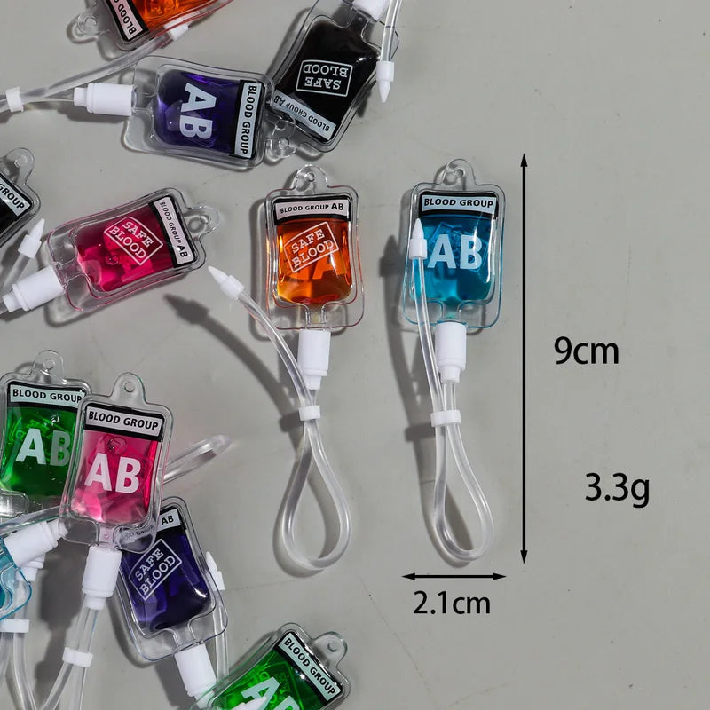 3pcs Halloween Blood Bag Acrylic Gothic Pendant Jewelry Making Charms