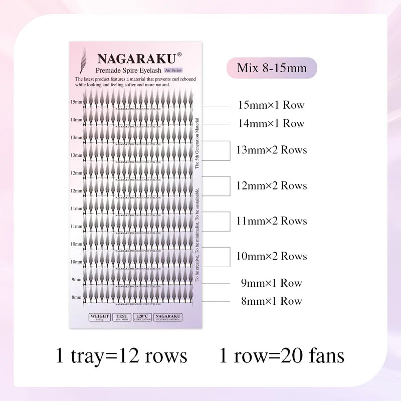 Premade Spire Eyelash Extensions 10 Cases Fluttering Anime Effect False Lashes
