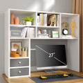 Adjustable Desktop Bookshelf Organizer with 7 Compartments & 2 Drawers - Large Capacity Office Storage