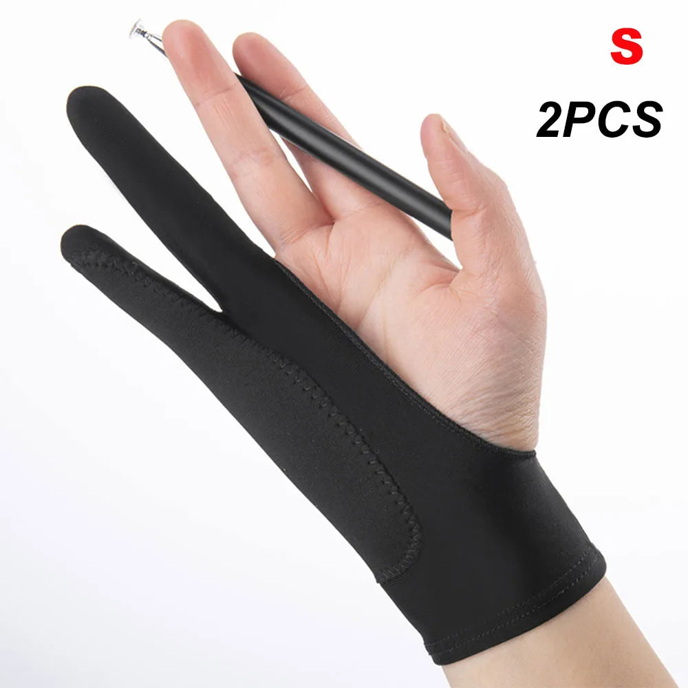Two-Finger Anti-Touch Gloves for Digital Tablets and Art Drawing - Multiple Colors