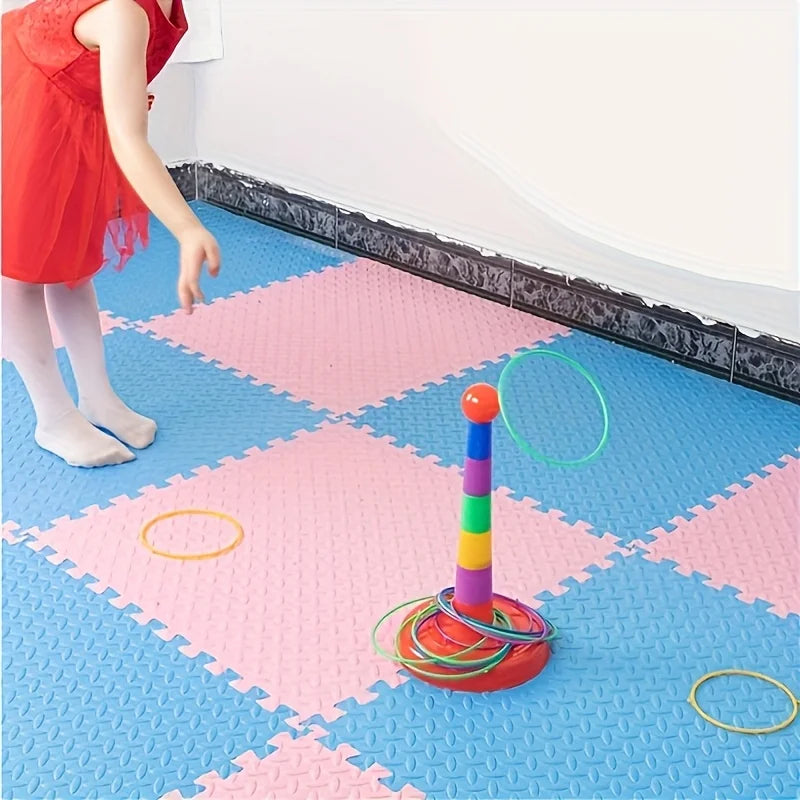 Colorful Hoop Throw Game Set for Kids & Family Outdoor Play - Halloween Christmas Gift
