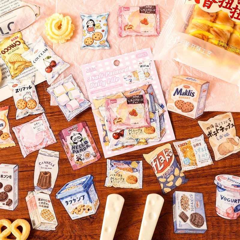 Creative Scrapbooking Stickers Set - 20pcs Soft Art & Craft Elements for DIY Journals