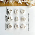 Fall Harvest Polymer Clay Cutters Set for Halloween Jewelry Making - 9 Pcs