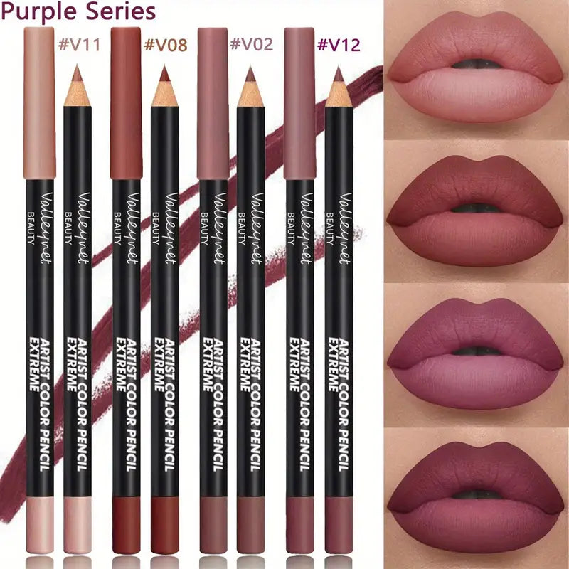Long-Lasting Matte Waterproof Lip Liner Set - 4 Colors for Women