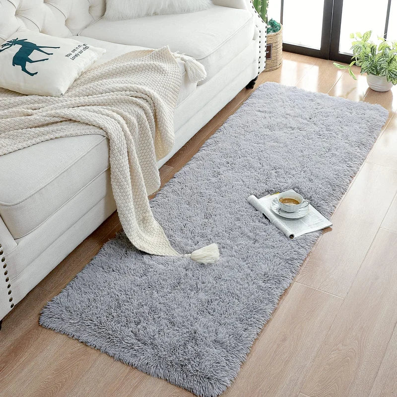 Soft Plush Running Rug for Bedroom and Living Room - Fluffy Floor Carpet