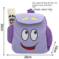 Cartoon Dora The Explorer Backpack with Pencil Case - Kids School Bag Purple Canvas Daypack