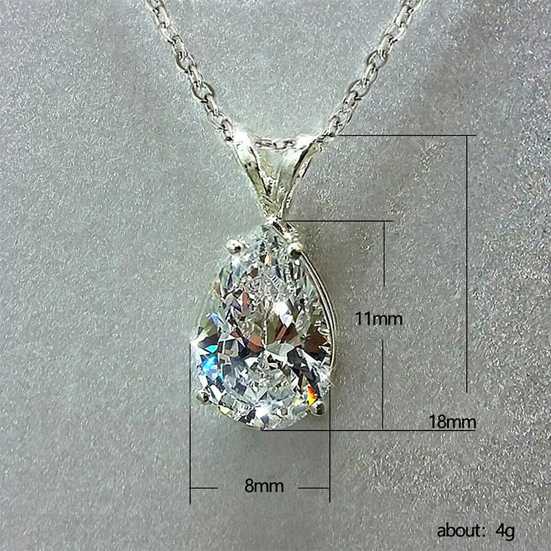 Elegant Water Drop Cubic Zirconia Necklace for Women - Gift & Wedding Jewelry