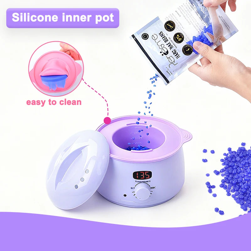 Reusable Silicone Wax Melting Pot for Hair Removal - Heat-Resistant, Non-Stick, Easy to Clean