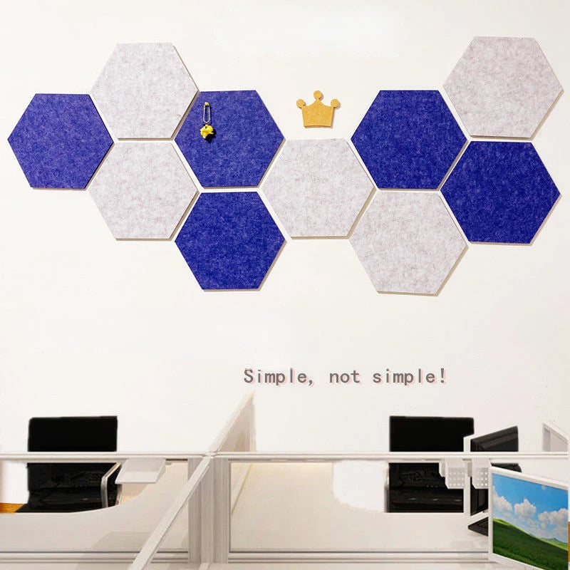 Creative Wallpaper Cloth 10PCS Set Wall Sticker Decorative Felt Cork Board for Living Room Bedroom School