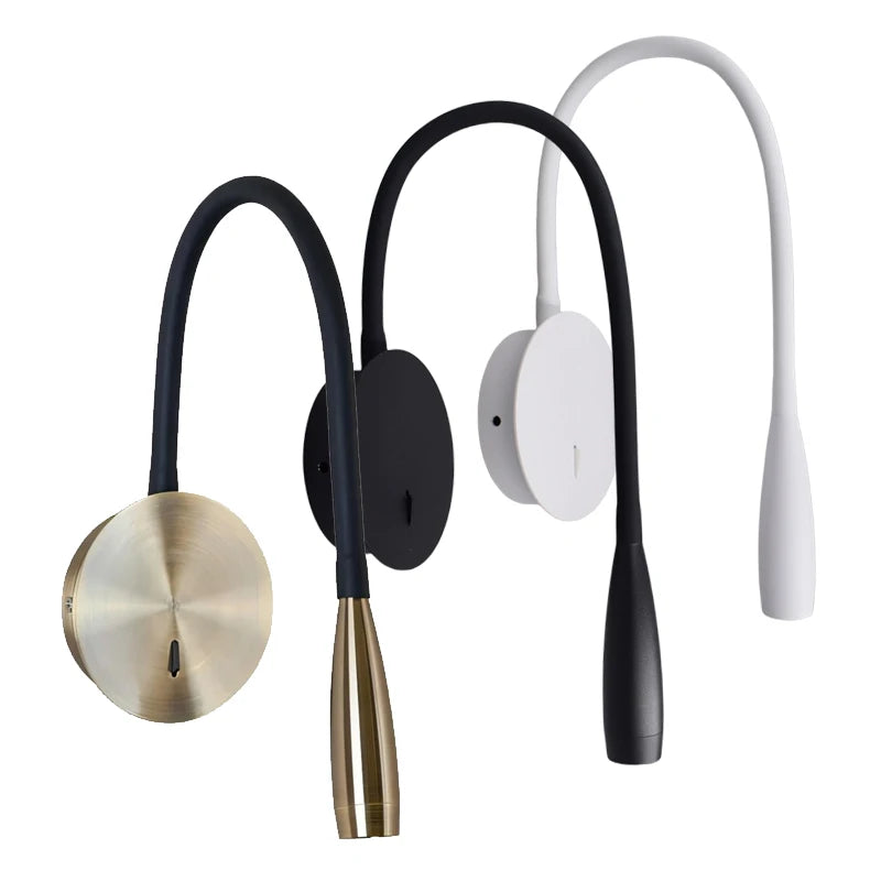 Big 583mm LED Wall Lamp - Adjustable Nordic Bedside Reading Light