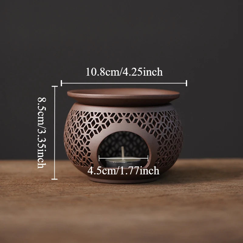 Ceramic Carved Incense Burner Aromatherapy Diffuser for Essential Oils