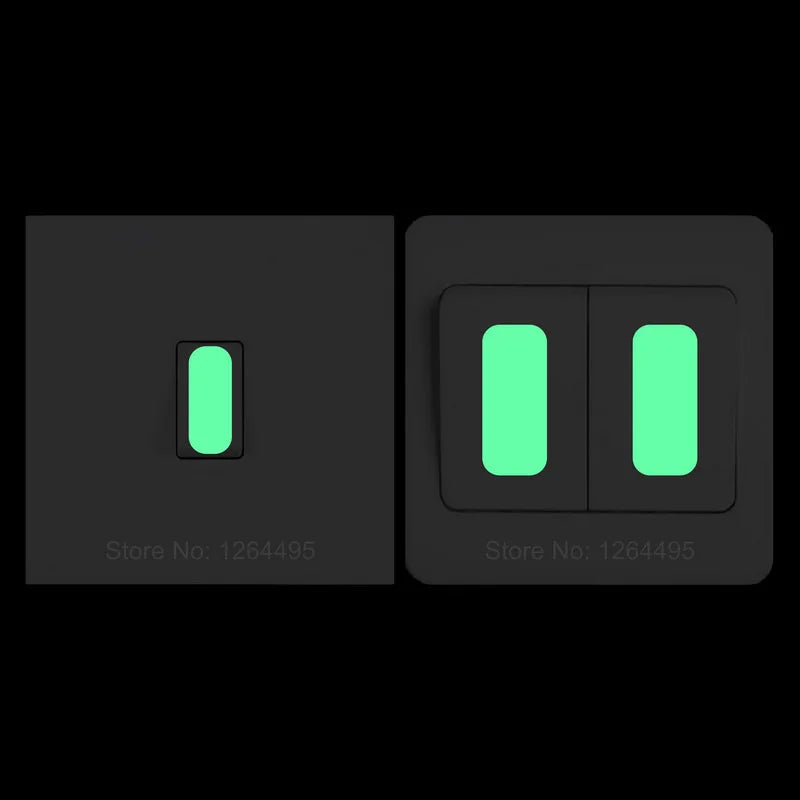 Glow in the Dark Switch Button Sticker Luminous Wall Decor RGB Color Options