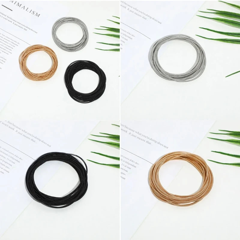 50 Pcs Elastic Metal Bracelets for Crafts Carbon Steel Wire Non-Slip Set