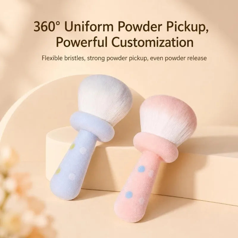Large-Head Powder Makeup Brush Reusable Dense Loose Powder Brush Mushroom-Shaped