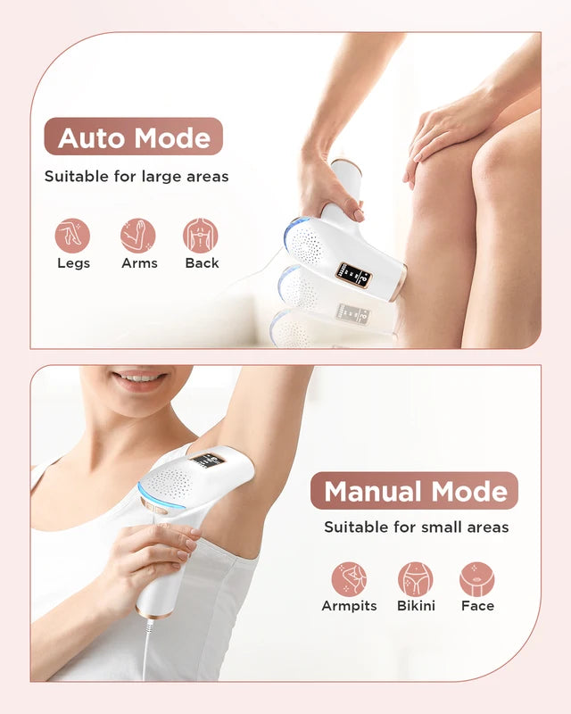3-in-1 Laser Hair Removal Device for Women with IPL Technology - Painless Bikini Legs Arms