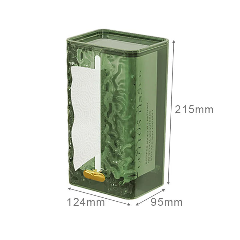 Rectangular Transparent Tissue Box Wall Mount Bathroom Storage Napkin Holder