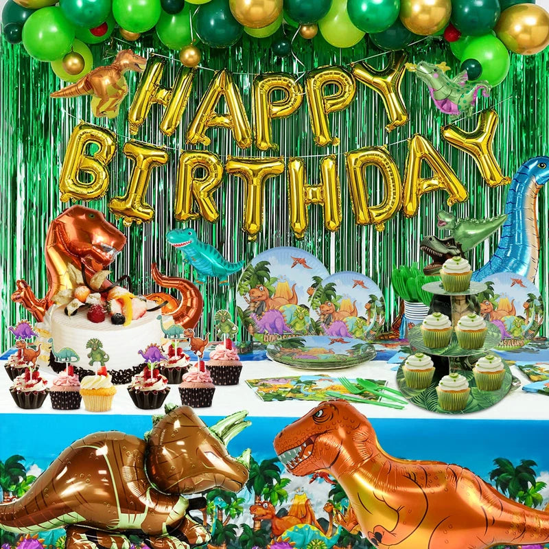 3-Tier Dinosaur Cupcake Stand Kids Party Decor Dino Dessert Tower