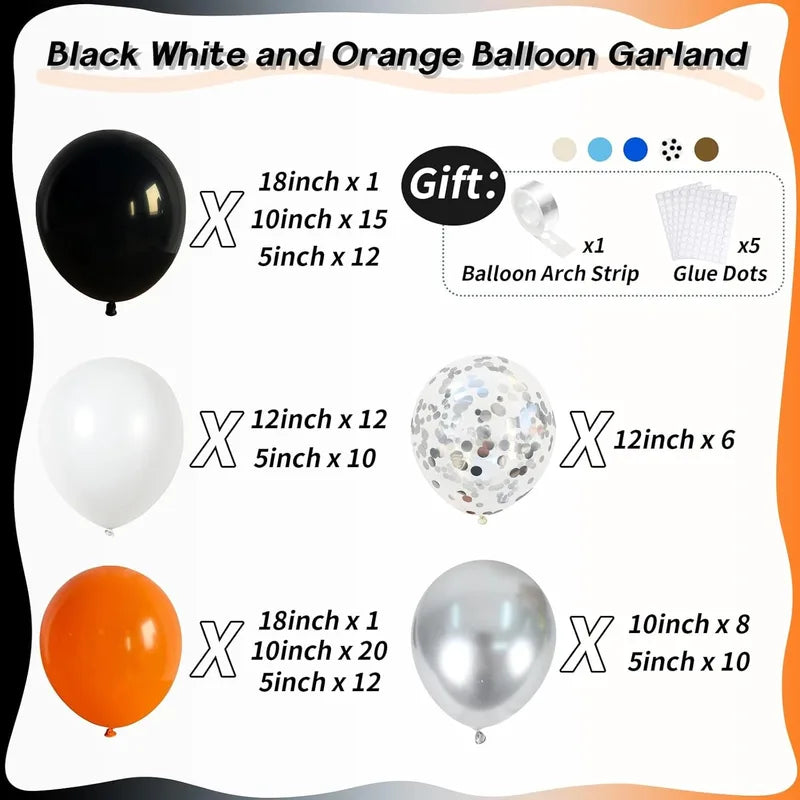 113pcs Balloon Garland Arch Kit for Birthday Halloween Graduation Party Decorations