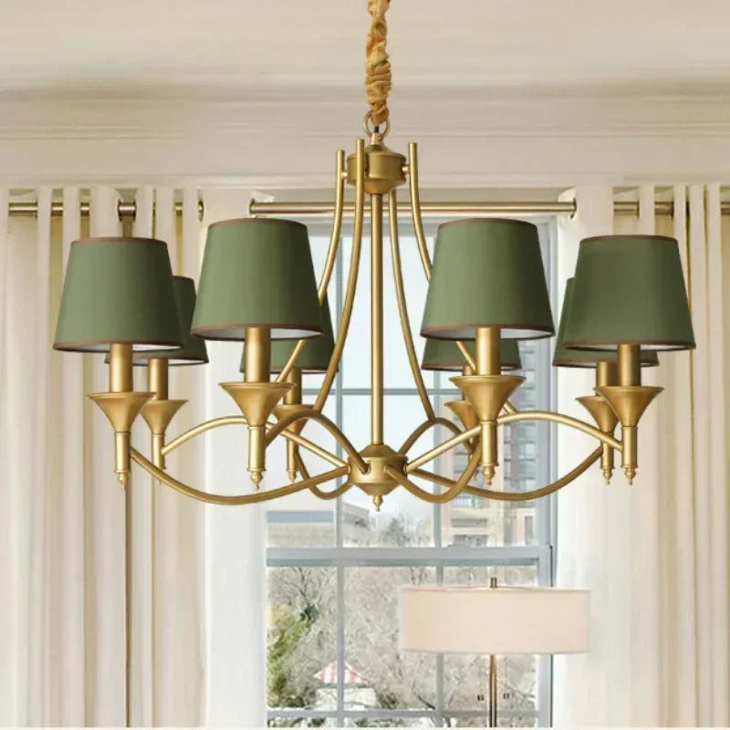Vintage Pendant Light with Fabric Lampshade - E14 Indoor Ceiling Lighting for Living Room & Bedroom