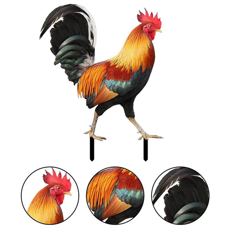 Weatherproof Garden Rooster Statue Yard Decor for Lawn & Patio Outdoor Decoration