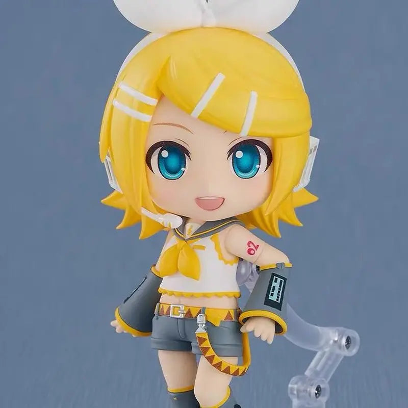 Vocaloid Kagamine Rin Nendoroid Action Figure with Swapable Face Plates Collectible Toy