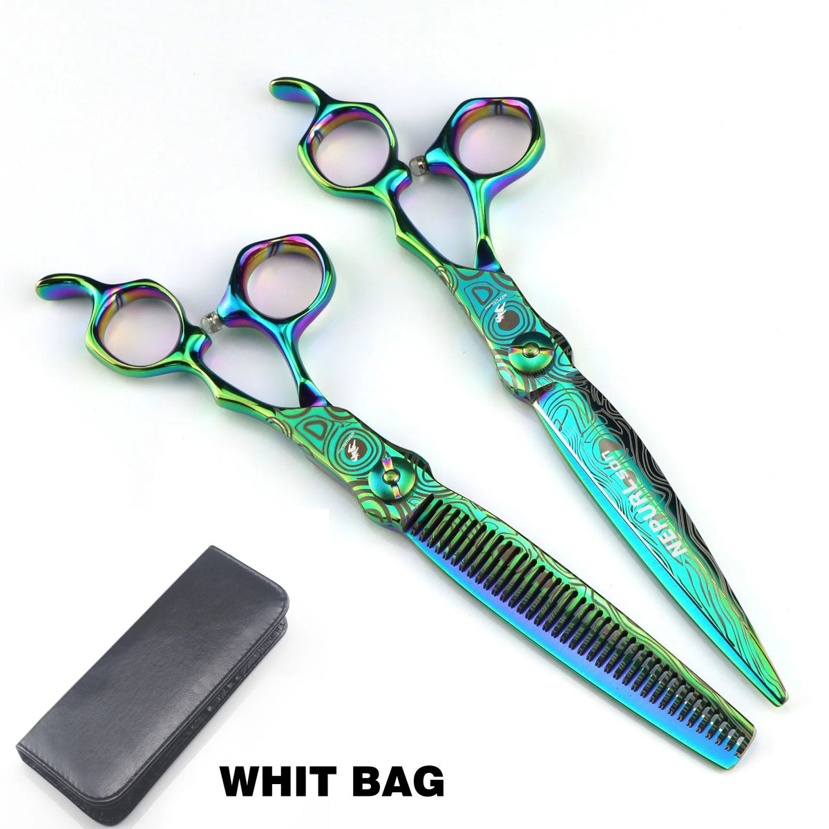 Professional Hair Cutting Shears 7'' Damask Pattern Thinning Scissors for Barber & Hairdresser