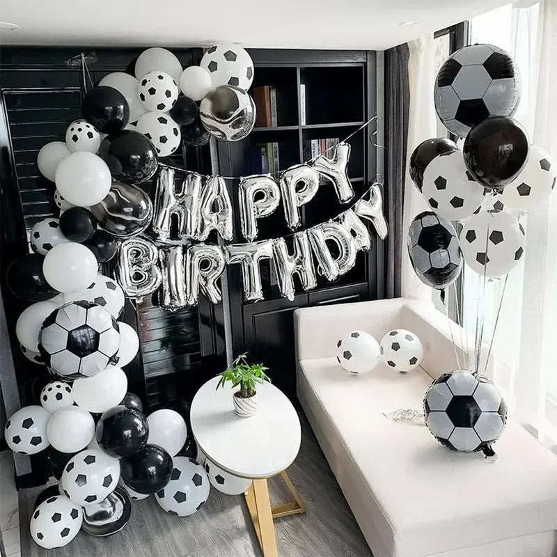 12-Inch Latex Soccer Balloons Set for Sports Theme Birthday Party Decorations