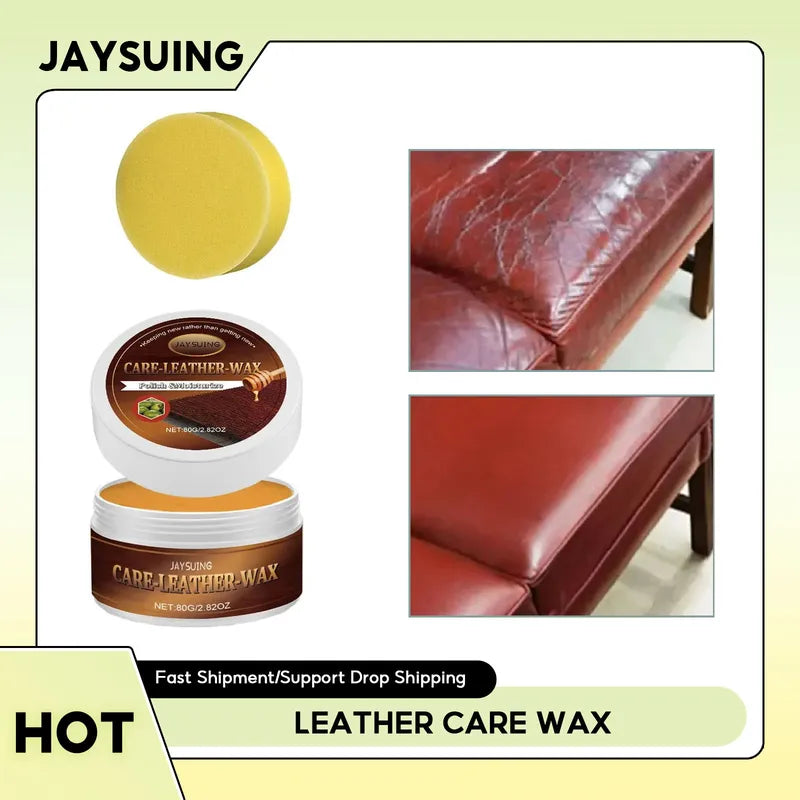 Leather Repair Wax for Car Sofa Shoes - Scratch & Crack Filler, 80g