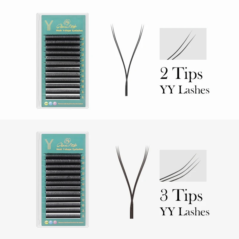 False Eyelash Extensions W Shape Mesh Fluffy Volume Lashes Handmade Makeup