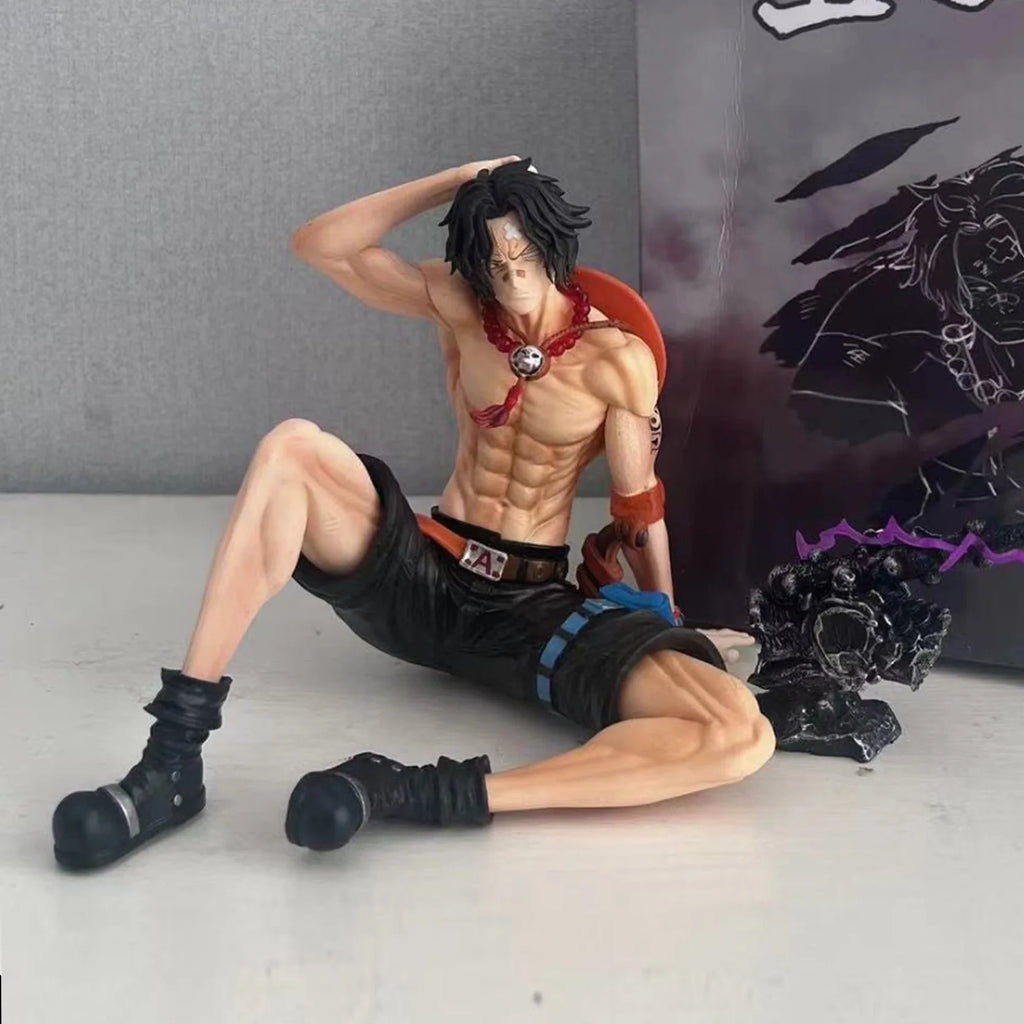 12cm One Piece Anime Action Figure - Portgas D Ace PVC Collectible Doll, Desk Decor, Gift