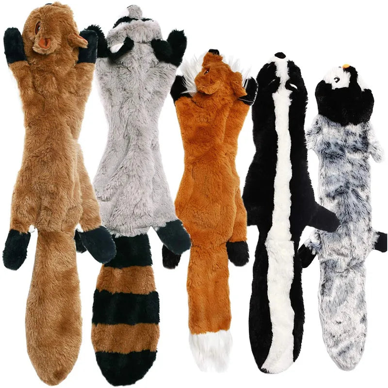 Durable Plush Dog Toy with Squeakers and Crinkle Sound - No Stuffing, Chewable Pet Toy