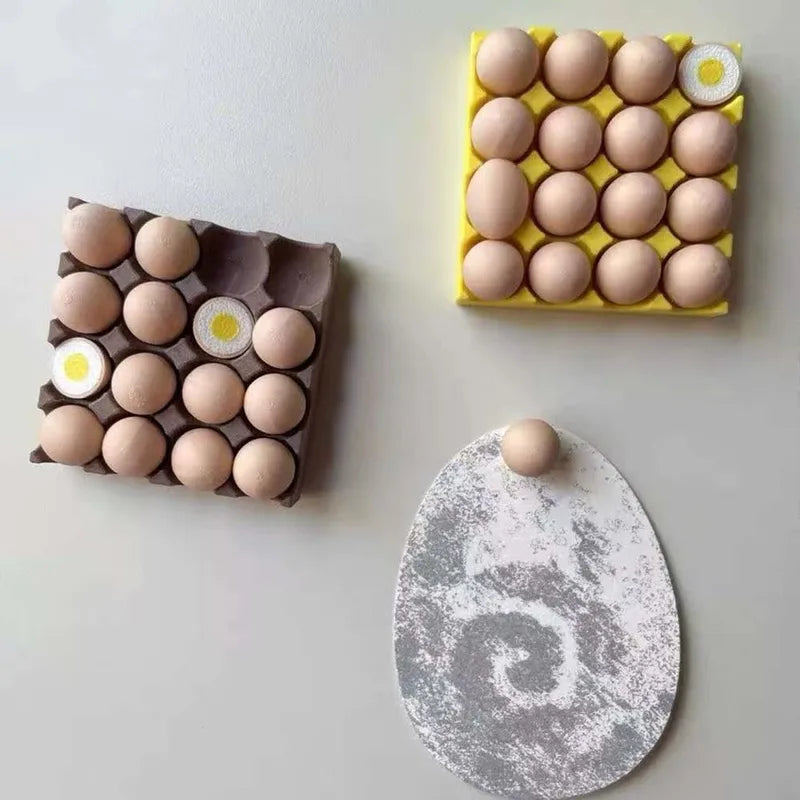 Egg Fridge Magnets Set - Cute 3D Egg-Shaped Refrigerator Decoration