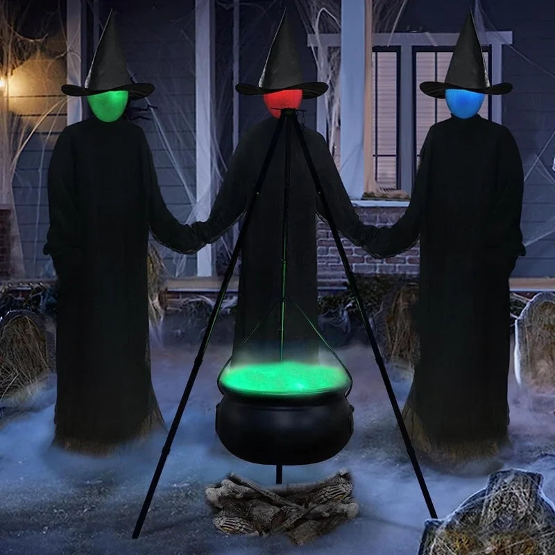 Halloween Witches Cauldron Skeletons Tripod Outdoor Horror Prop - Home Decoration