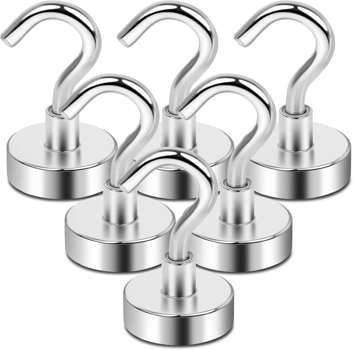 Heavy Duty Magnetic Hook Set - 150 LB Neodymium Magnetic Hangers for Steel Surfaces
