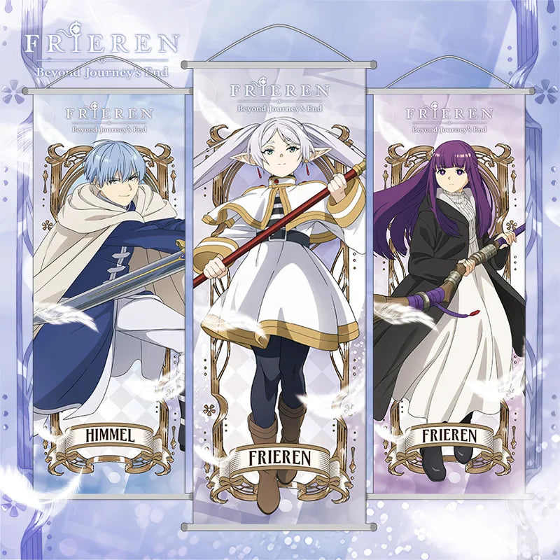Frieren Beyond Journey's End Poster Wall Art Anime Decor Long Cloth Banner