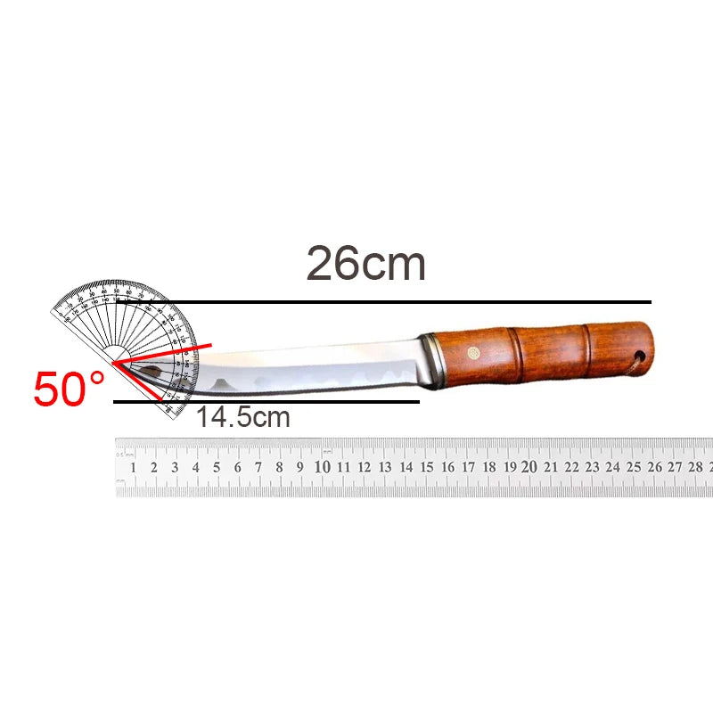 Meat Slicer with Sharp Blade and Wooden Sheath - Home & Commercial Kitchen Tools