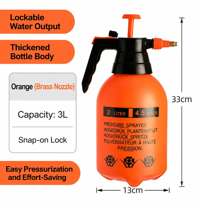 Multi-Purpose Handheld Garden Sprayer with Adjustable Nozzle 2.5L