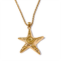 Starfish Pendant Necklace Stainless Steel 18K Gold PVD Plated Statement Jewelry