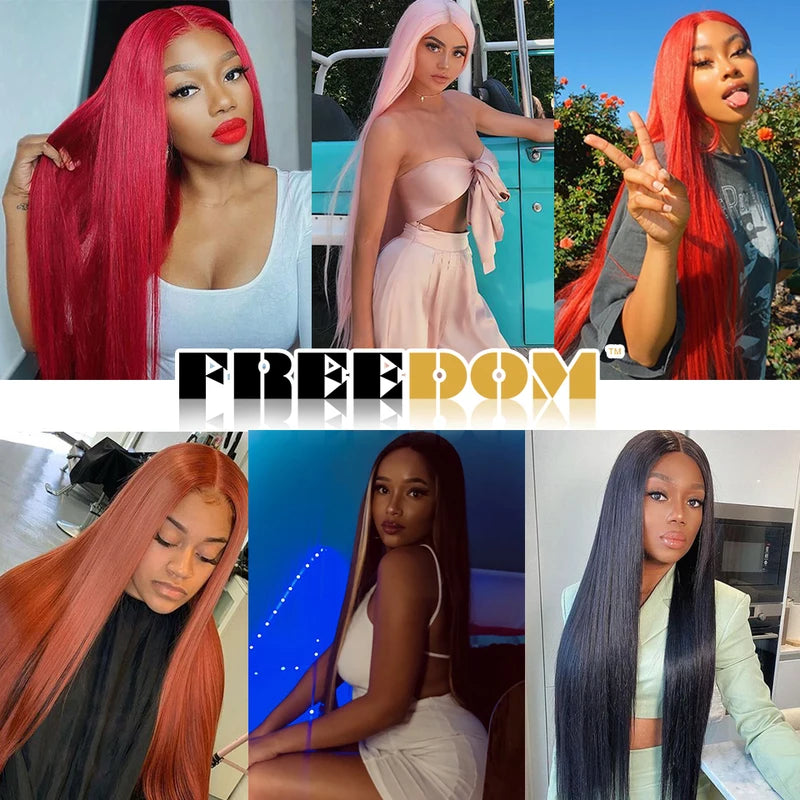 Long Synthetic Lace Front Wig for Women - 38 Inch Ombre Brown Red Blonde Highlight Cosplay Hair