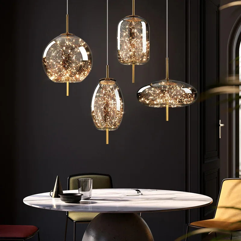 Luxury All-Day Sky Star LED Pendant Light Fixture for Restaurant Kitchen Bedroom