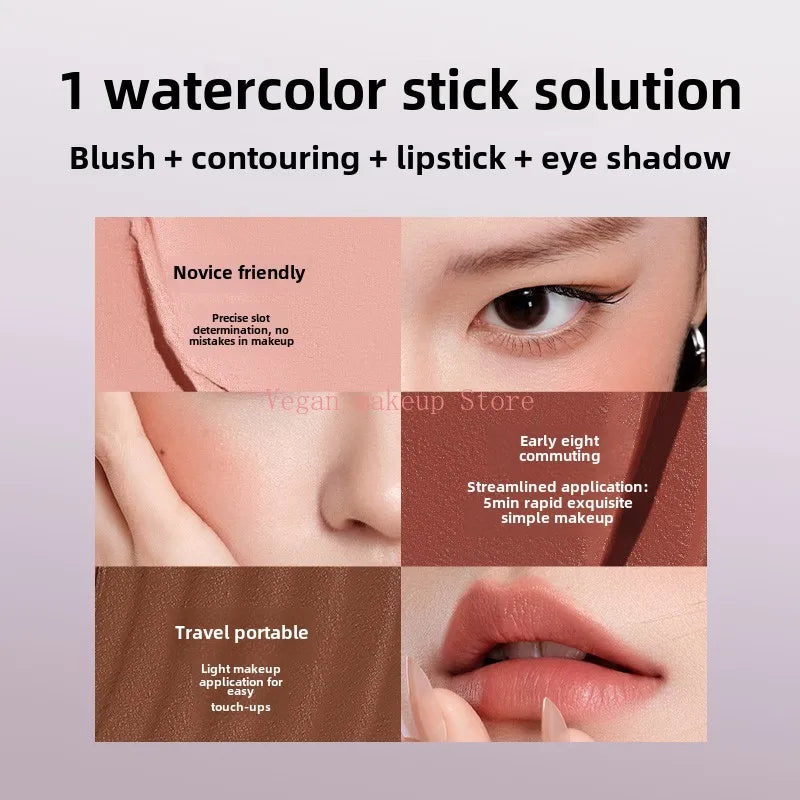 Multi-Purpose Blusher Stick - Moisturizing Face and Lip Makeup, Vegan & Paraben-Free
