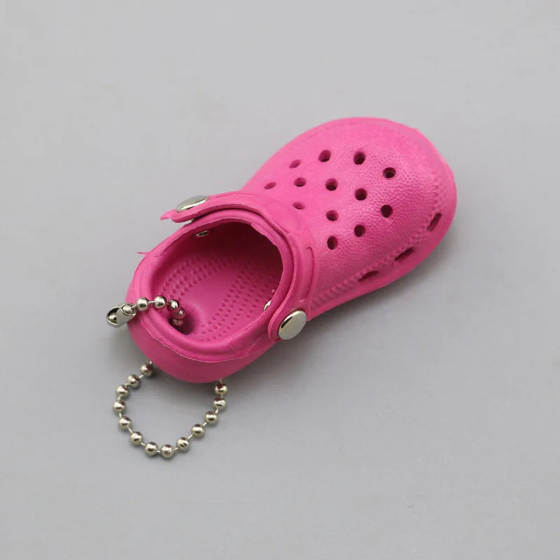 Mini EVA Shoe Charms Keychain Set - Colorful Croc Shoe Pendants for DIY Accessories