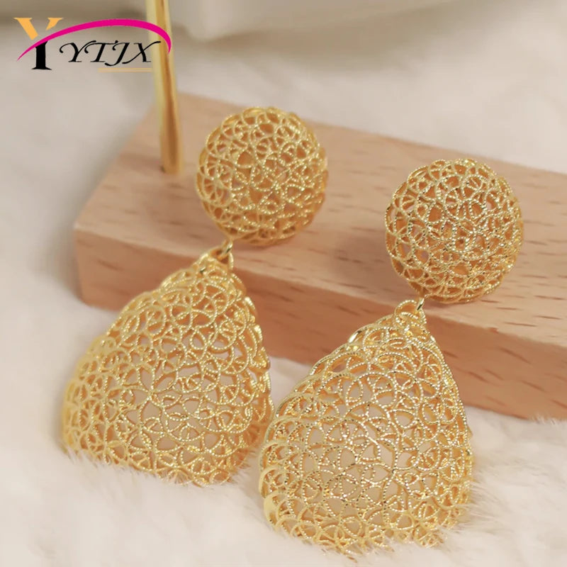 Women's Drop Earrings 18K Gold Plated Copper Water Drop Pendant Jewelry